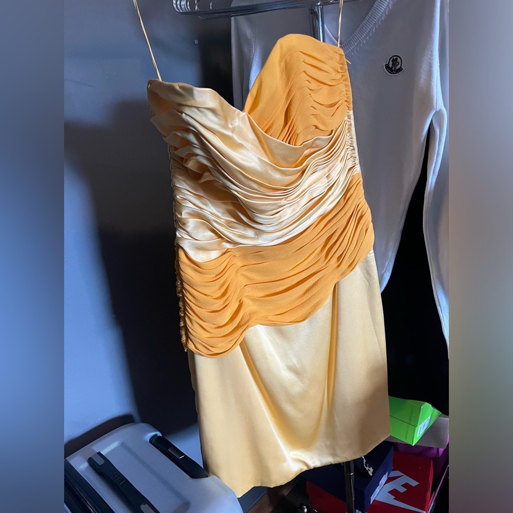 Vintage midi dress 80s drape - Picture 5 of 11